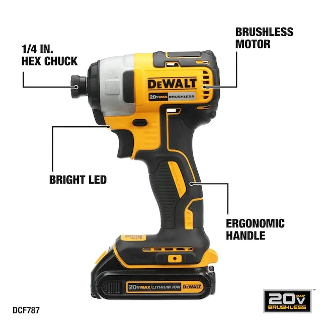 DEWALT 20V MAX* Compact Brushless Drill/Driver and Impact Kit