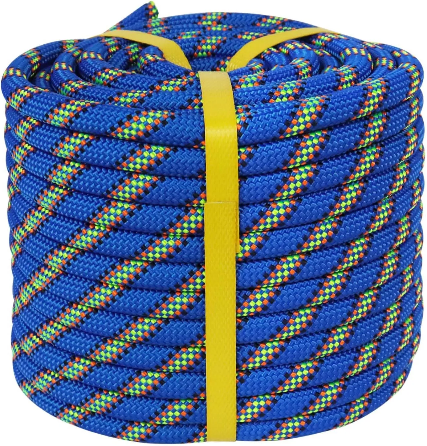 Double Braided Polyester Rope (1/2 in x 150 ft) Strong Arborist Rigging Rope 48 Strands for Tree Work Climbing Pulling Swing Sailing, Blue