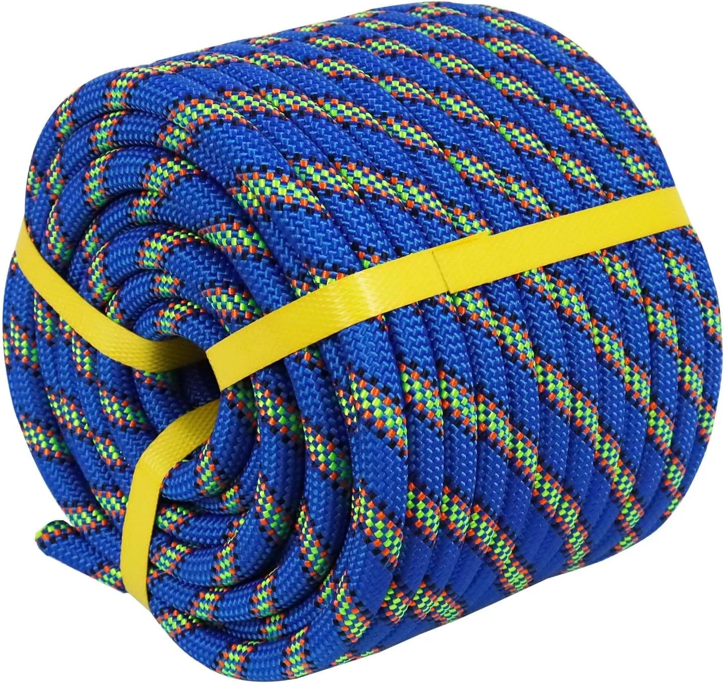 Double Braided Polyester Rope (1/2 in x 150 ft) Strong Arborist Rigging Rope 48 Strands for Tree Work Climbing Pulling Swing Sailing, Blue