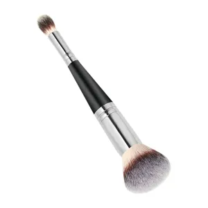 Double Head Makeup Brush - Foundation Powder Blending Blush Concealer Brush with Soft Bristles and Wood Handle for Professional and Beginners