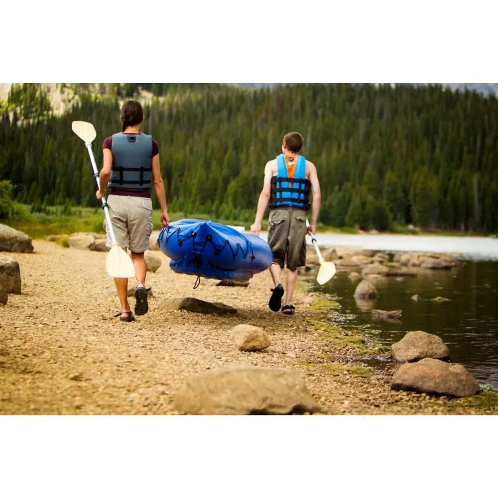Double Inflatable Kayak with Non-Slip Paddle Set, 2-Person Capacity