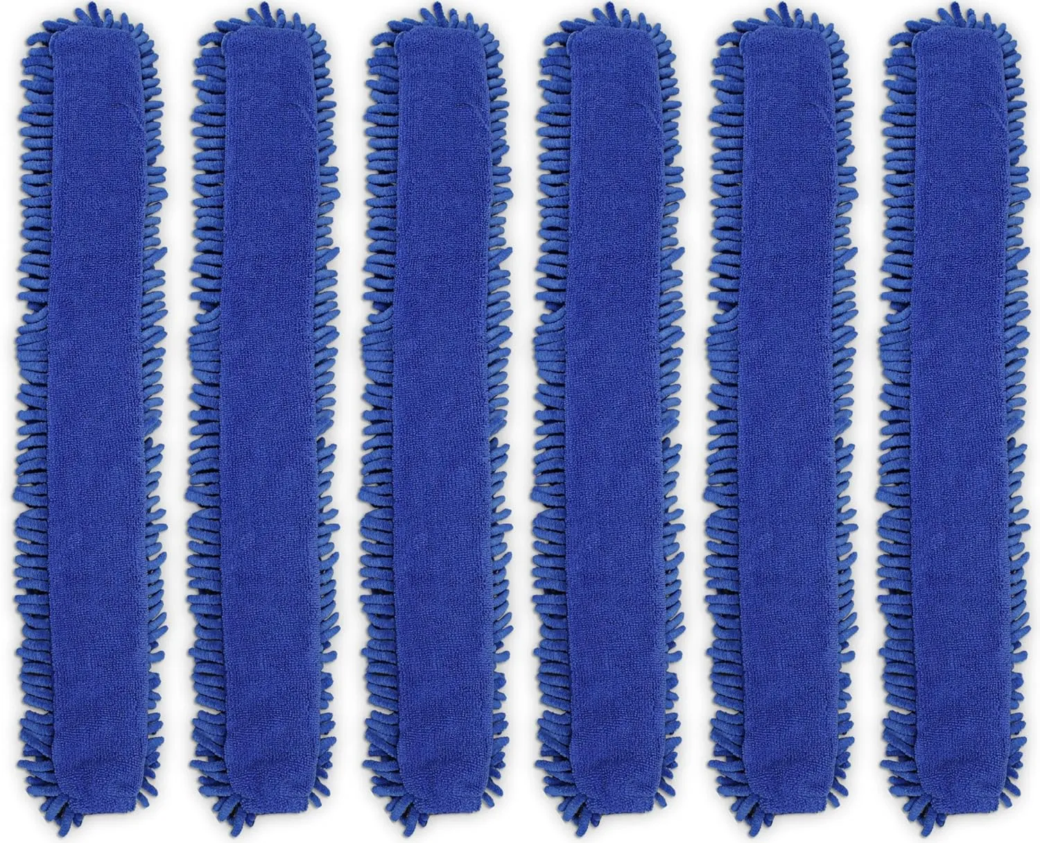 Dual-Sided Chenille and Terry Microfiber Duster Covers, Fits Flex Dusters, Machine Washable, Chemical-Free Cleaning, Traps Dirt & Dust, Safe for Electronics, Home, and Vehicles, 6-Pack
