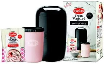EasiYo 1kg Yoghurt Maker Black and 1 Sachet Starter Kit