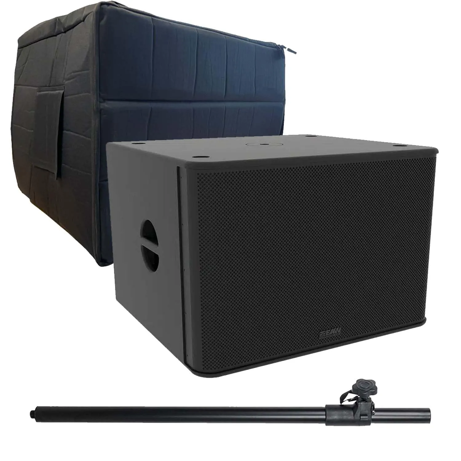 EAW RS118 1500W 18″ Powered Subwoofer, EAW Sub Cover, Speaker Pole Bundle