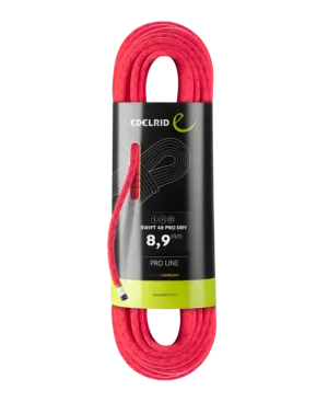 Edelrid Swift 48 Pro Dry 8.9mm Dynamic Climbing Rope Pink 80m
