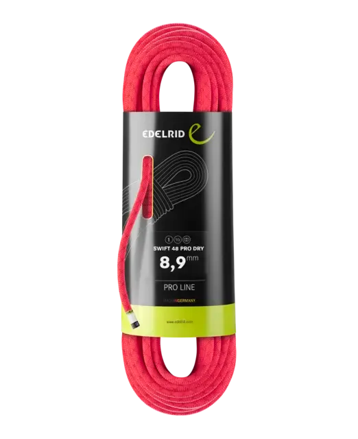 Edelrid Swift 48 Pro Dry 8.9mm Dynamic Climbing Rope Pink 80m