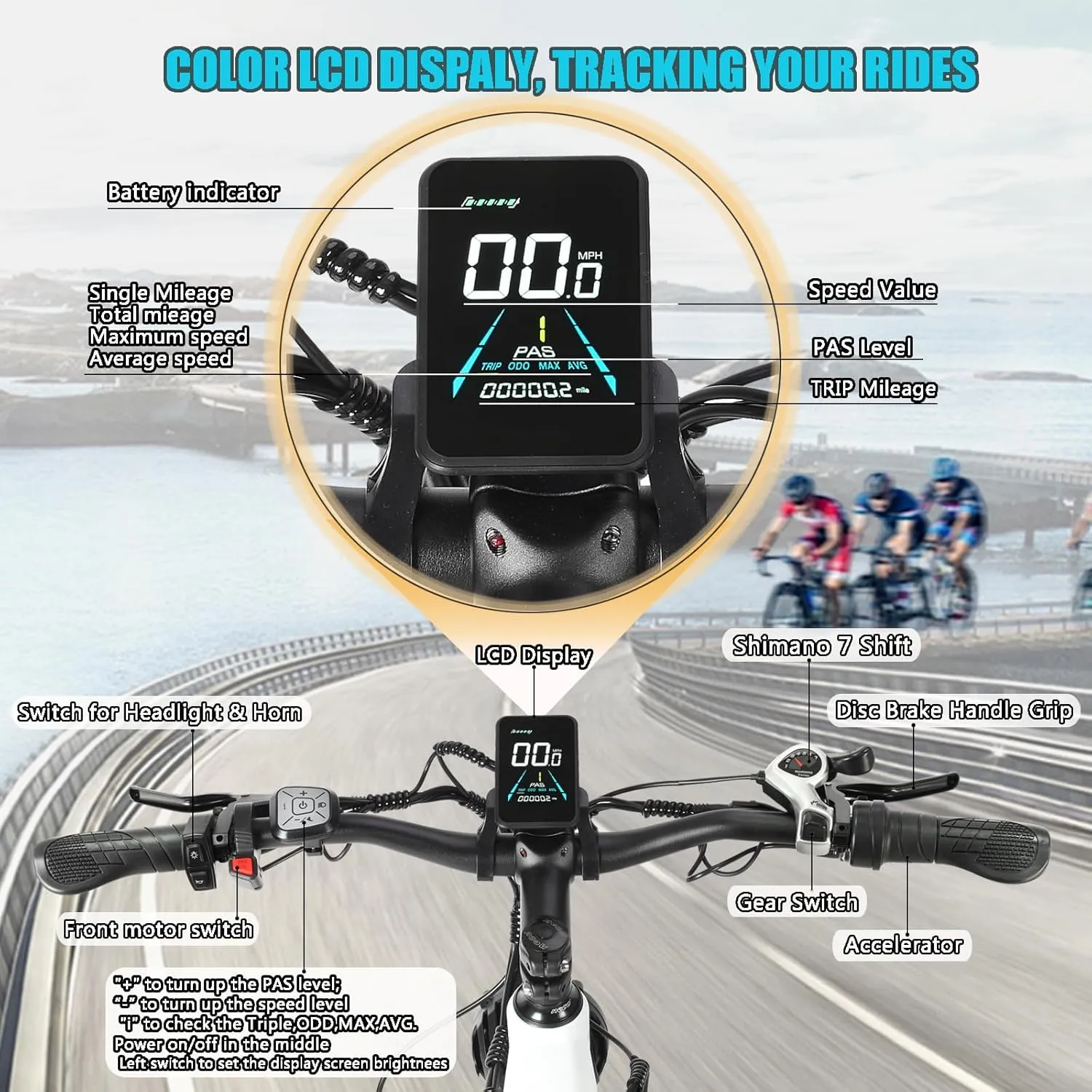 Electric Bike for Adults, Dual Motor AWD 2000W 35MPH Electric Bicycles, Removable Lithium Battery 48V/22.4AH, 21-Speed with Ignition Lock Hydraulic Disc Brake