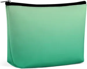Elegant Makeup Bag, Dark Green Gradient Cosmetic Bag Large Capacity Pouch Portable Organizer for Men & Women