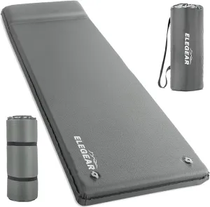Elegear Self Inflating Sleeping Pad, 3.1" Ultra-Thick Memory Foam Camping Pad with Pillow Fast Inflating in 20s Insulated Camping Mattress Pad 4-Season Camp Sleeping Mat for Camping/Travel/Car/Tent