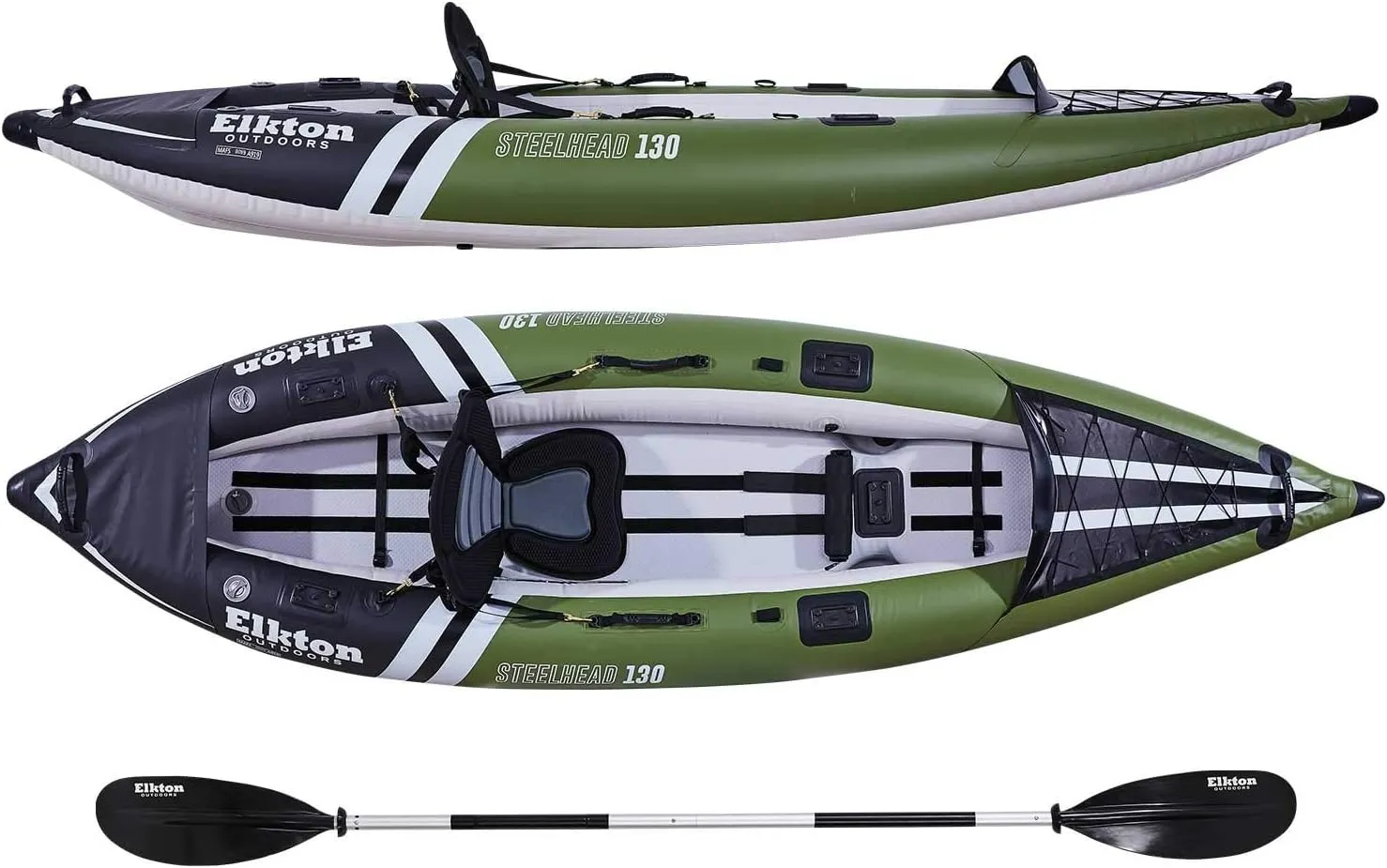 Elkton Outdoors Steelhead Inflatable Fishing Kayak Boat