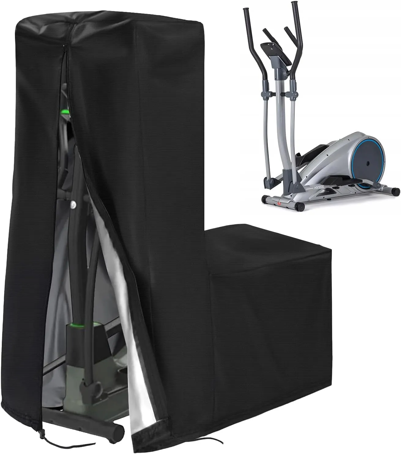 Elliptical Cover Elliptical Exercise Machine Cover for Indoor & Outdoor Home Elliptical Fitness Machine Protective Cover Waterproof & Dustproof Black