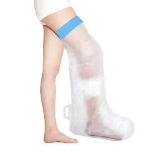 Elzfghs Cast Covers for Shower Leg,Waterproof Cast Cover Leg Adult,Extra Long Shower Bag for Leg Cast,Reusable Leg Cover for Showering after Surgery
