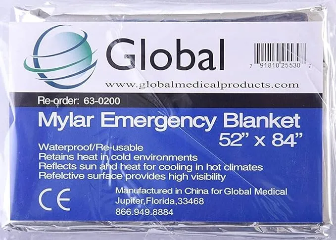 Emergency Mylar Thermal Blankets - 10 Pack | Survival Space Fire Blankets for Outdoor Adventures, Marathons, First Aid | Waterproof & Windproof | Ideal for Camping & Hiking