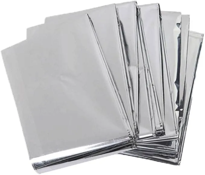 Emergency Mylar Thermal Blankets - 10 Pack | Survival Space Fire Blankets for Outdoor Adventures, Marathons, First Aid | Waterproof & Windproof | Ideal for Camping & Hiking