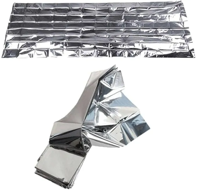Emergency Mylar Thermal Blankets - 10 Pack | Survival Space Fire Blankets for Outdoor Adventures, Marathons, First Aid | Waterproof & Windproof | Ideal for Camping & Hiking