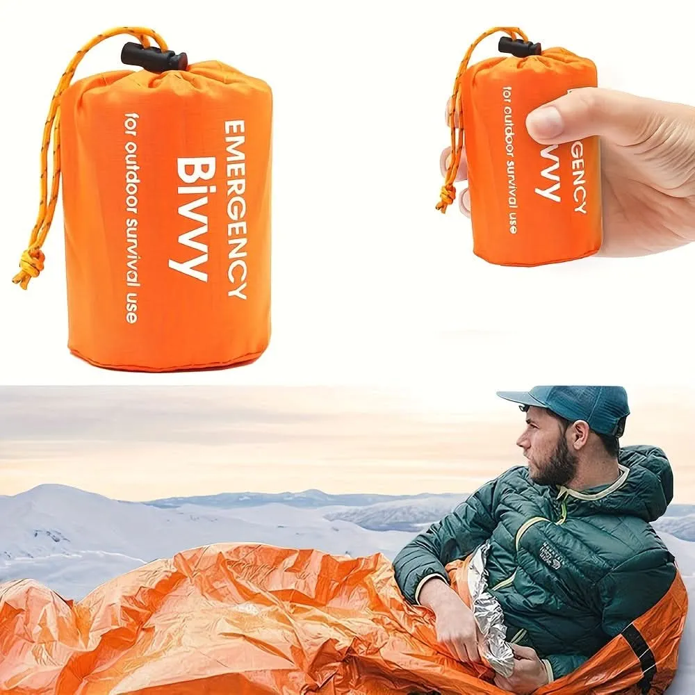 Emergency Sleeping Bag - Waterproof, Warm, Survival Blanket with Whistle