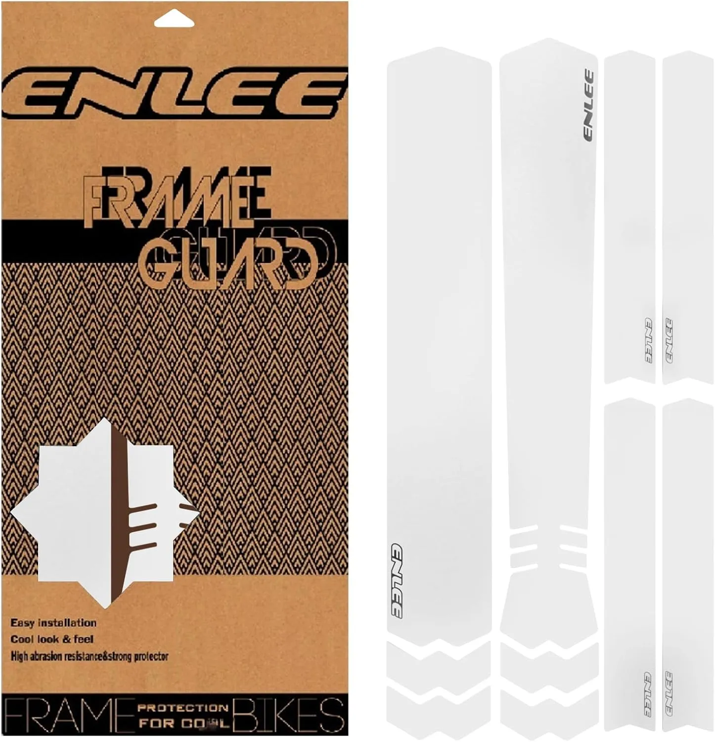 ENLEE Bike Frame Protection Tape, TPU Waterproof All Mountain Style Frame Protection, Thickened Bike Frame Protection Kit, High Impact Clear Bike Frame Protection Kit, Anti-Scratch Protective Film
