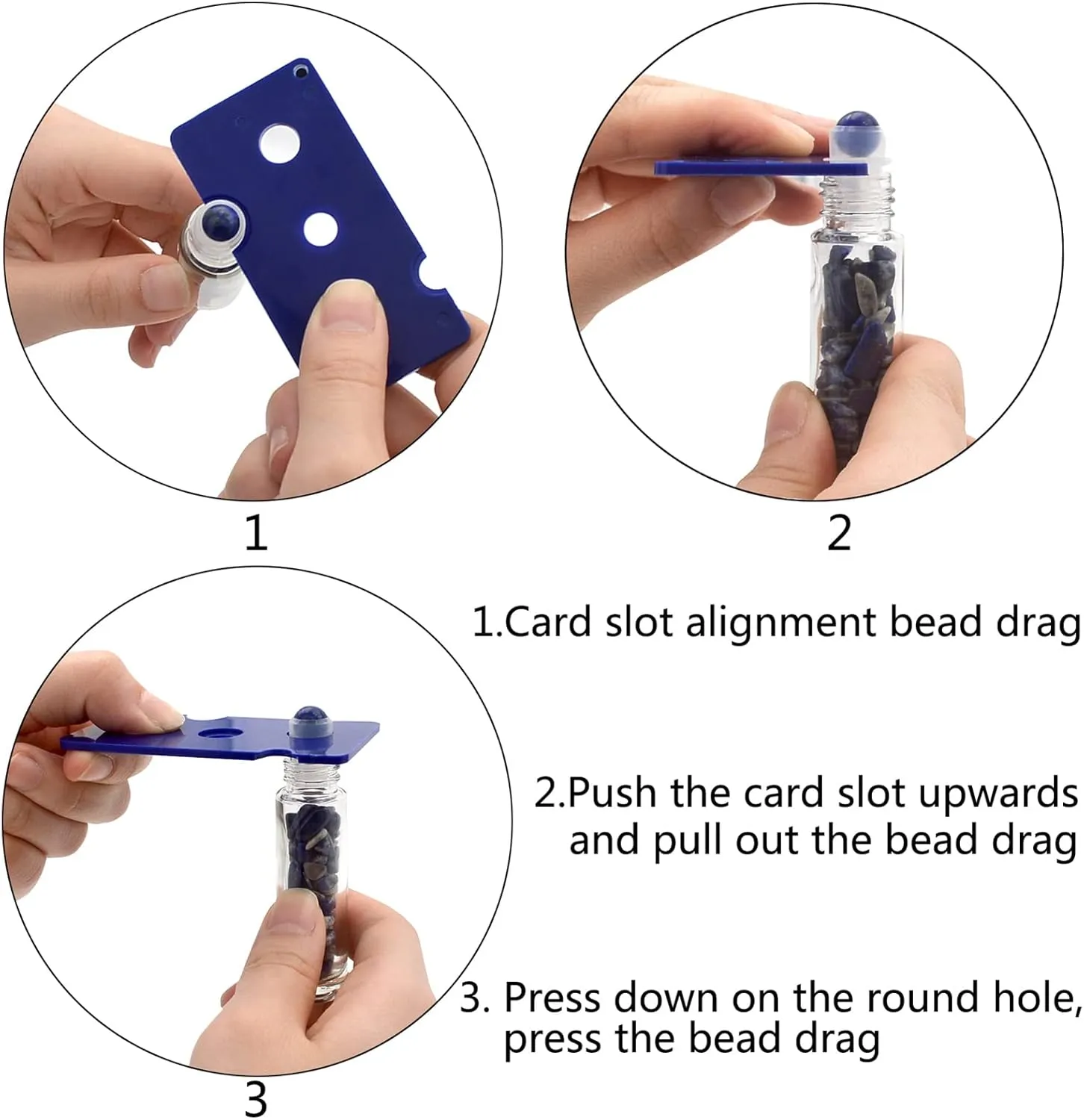 Essential Oil Roller Bottle EVA Carrying Travel Case and 10pcs Essential Oil Gemstone Roller Ball Bottles Frosted Glass Inside 10ml Healing Crystal Chips Feng Shui Roller (Lapis Lazuil)