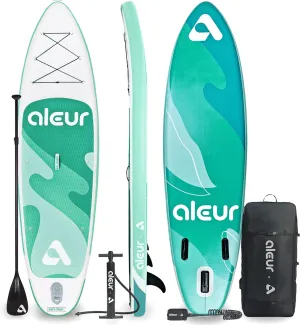 Explorer Inflatable Stand Up Paddle Board Package W Premium SUP Accessories & Backpack, Non-Slip Deck, Leash, Paddle and Hand Pump | Elegant, Fun, Portable,Versatile