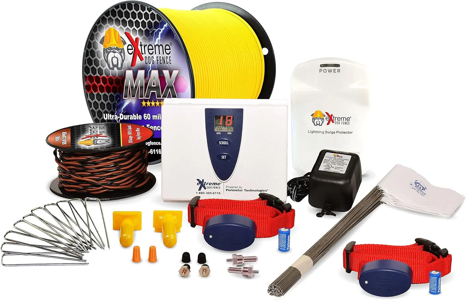 Extreme Dog Fence Max Grade Electric Dog Fence - 2 Dog Kit - 1500 Feet of Heavy Duty -Plus Maximum Duty Wire for Ultimate Performance and Reliability