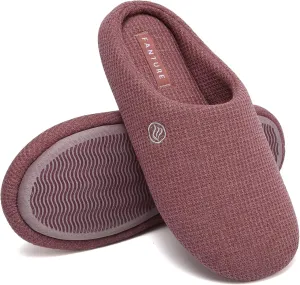 FANTURE nisex Men's Women's Memory Foam Slippers Comfort Cotton-Blend Closed Toe House Shoes Indoor Scuff-U419WMT029-2024-0606