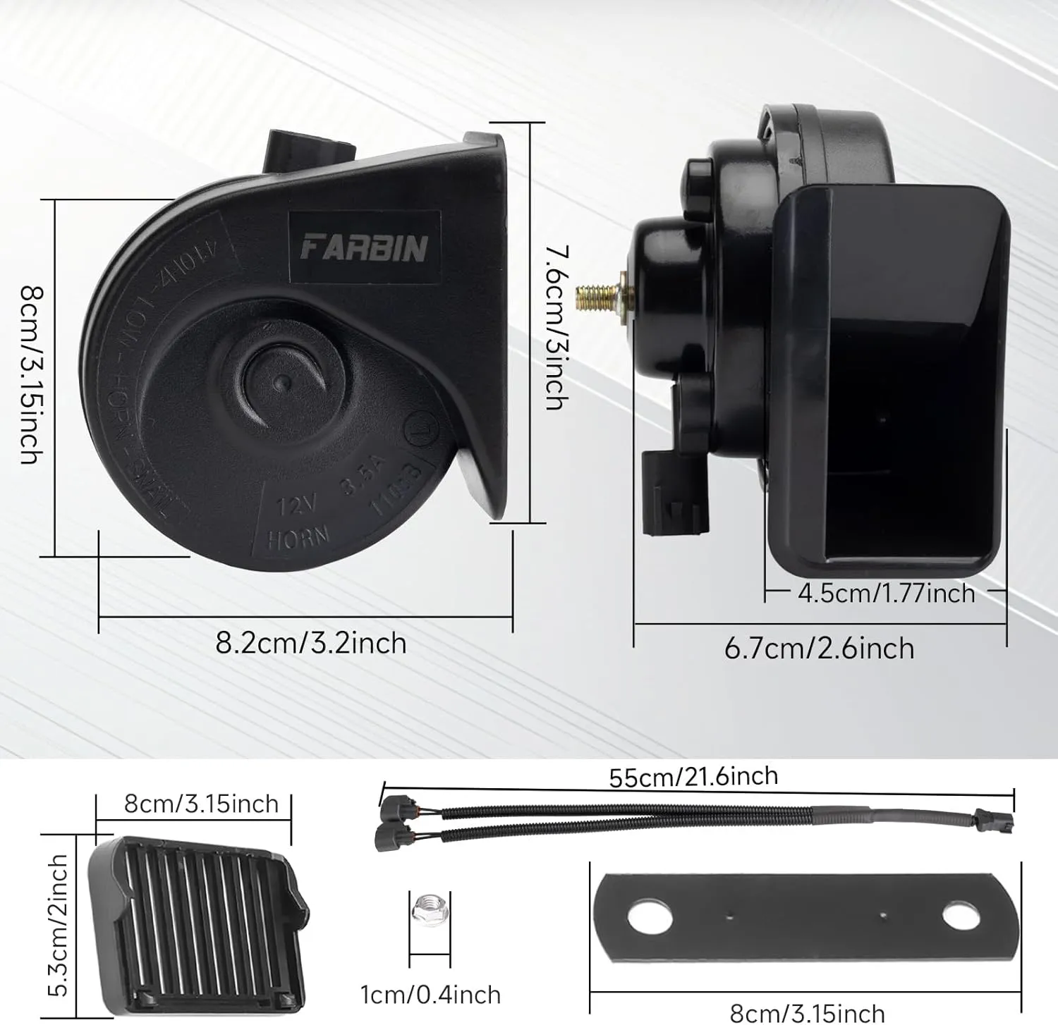 FARBIN Horn Replacement for Ford Car Horn Compatible with Ford f150 f250 focus with 1 to 2 Converter Plug