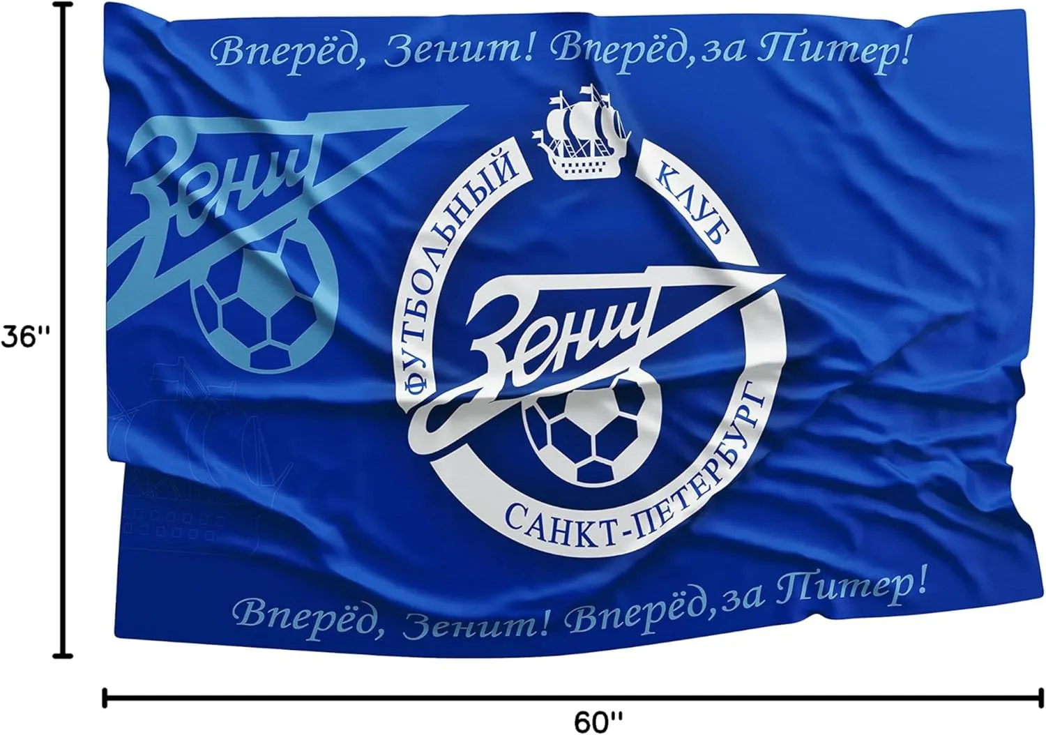 FC Zenit St. Petersburg Soccer Flag Banner Vivid Color Double Stitched Brass Grommets 3x5 Feet