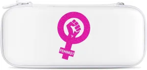 Feminist Female Power Hard Shell Travel Case with Rope 15 Game Card Pockets Compatible with Switch Protective