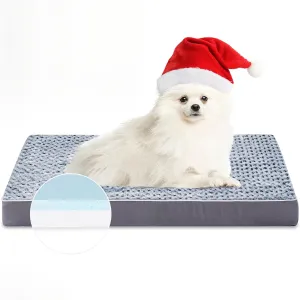 Figopage Orthopedic Memory Foam Dog Bed for Large Dogs, Waterproof Dog Crate Bed, Washable Pet Mat with Removable Cover and Nonskid Bottom