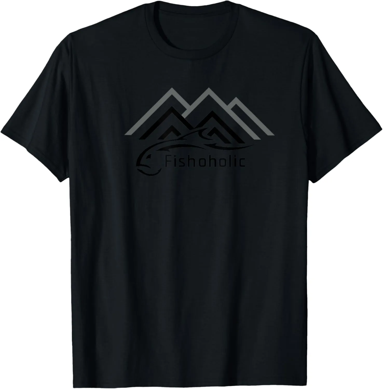 Fish Logo represents All Fishing Enthusiasts - Mountains T-Shirt