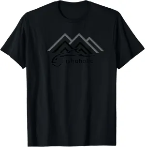 Fish Logo represents All Fishing Enthusiasts - Mountains T-Shirt