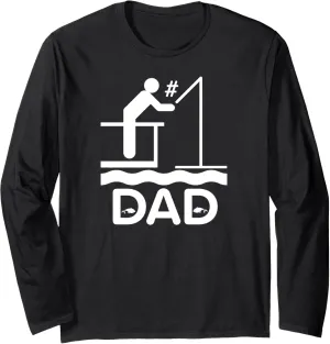 Fisherman Number One Dad # 1 Father's Day Dad is Number One Long Sleeve T-Shirt