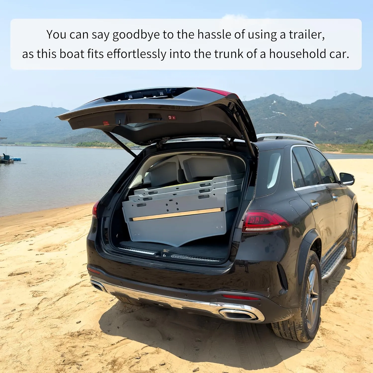Fishing Boat, Folding Pontoon Boat, Fits in Car Trunk - Portable Modular Kayak, Seats 2-6, Motor-Ready, Sturdier Than Inflatable Boats - Ideal for Lure Fishing, Paddling Trip, Hunting, Rescue