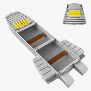 Fishing Boat, Portable Fishing Kayak - Modular Folding Boat with Fish Container, Easy to Store and Carry, Sturdier Than Inflatable Kayaks - Fits in Car Trunk, Seats 2-4, Supports Motor
