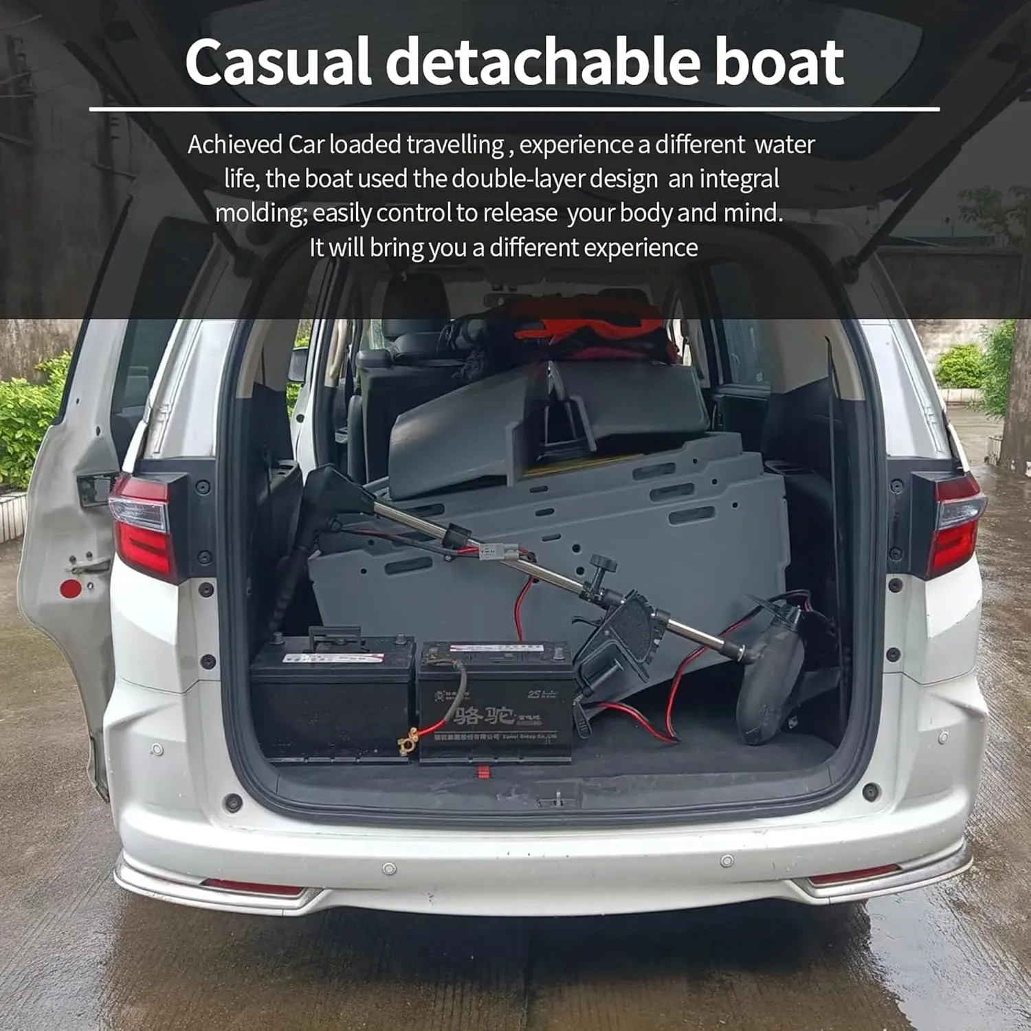 Fishing Boat, Portable Fishing Kayak - Modular Folding Boat with Fish Container, Easy to Store and Carry, Sturdier Than Inflatable Kayaks - Fits in Car Trunk, Seats 2-4, Supports Motor