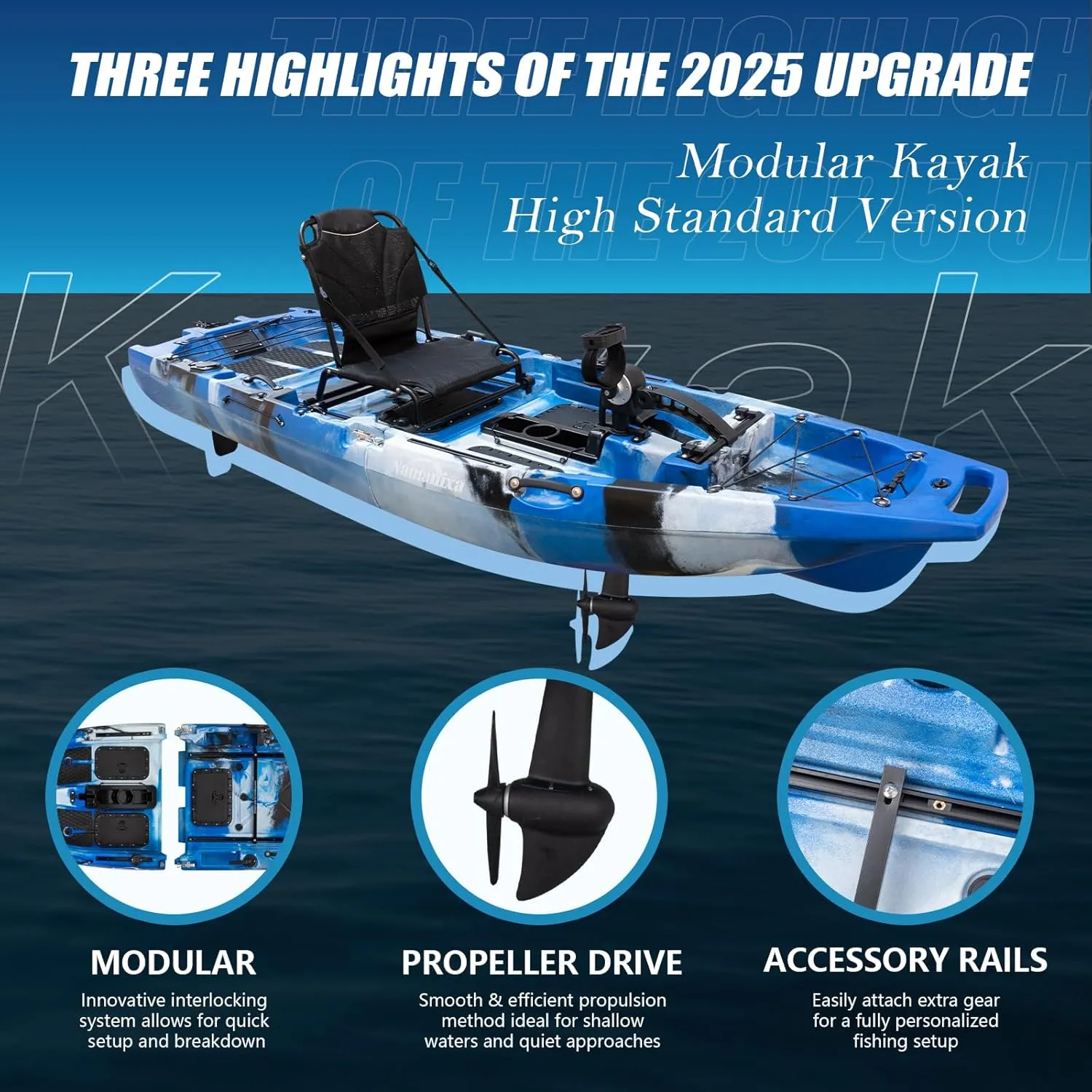 Fishing Kayak with Pedal Drive - 10ft Lightweight, Sit On Top Kayaks for Adults& Youth, Removable & Portable, Ideal Space-Saving Design - 500 Ibs Capacity