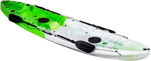 Fishing Kayaks, 2-3 Person Sit-On-Top Ocean Kayak Boat, 12.4FT Top Kayak with Paddle & Comfortable Seat, Capacity of 600LBS