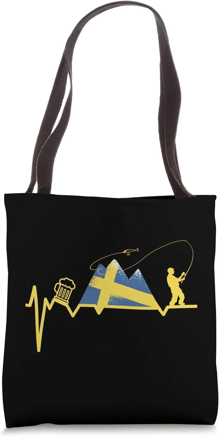 Fishing Rod ECG Sweden Fishing Camping Beer Fishing Tote Bag