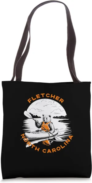 Fletcher North Carolina Mountains Kayaking Bear Tote Bag
