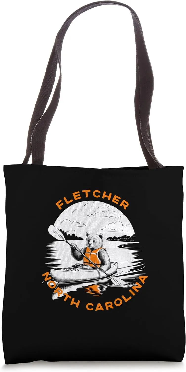 Fletcher North Carolina Mountains Kayaking Bear Tote Bag
