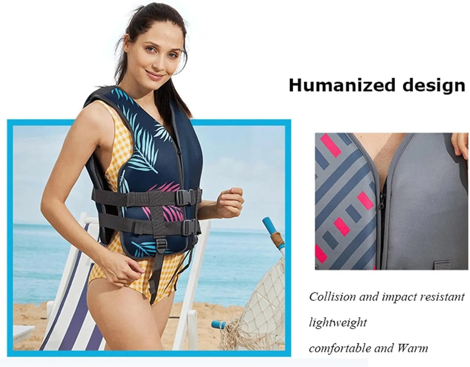 Floating Vest - Boat Life Jackets, Lightweight Adult Swimming Vest with Adjustable Safety Buckle for Boating Fishing Surfing