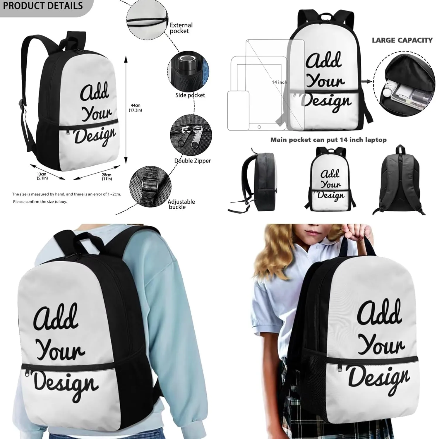 FOR U DESIGNS 3 in 1 Custom Name Backpack for Boys Lightweight Personalized School Bag and Lunch Bag Set 17 Inch Kindergarten Elementary Bookbag Set with Lunch Box
