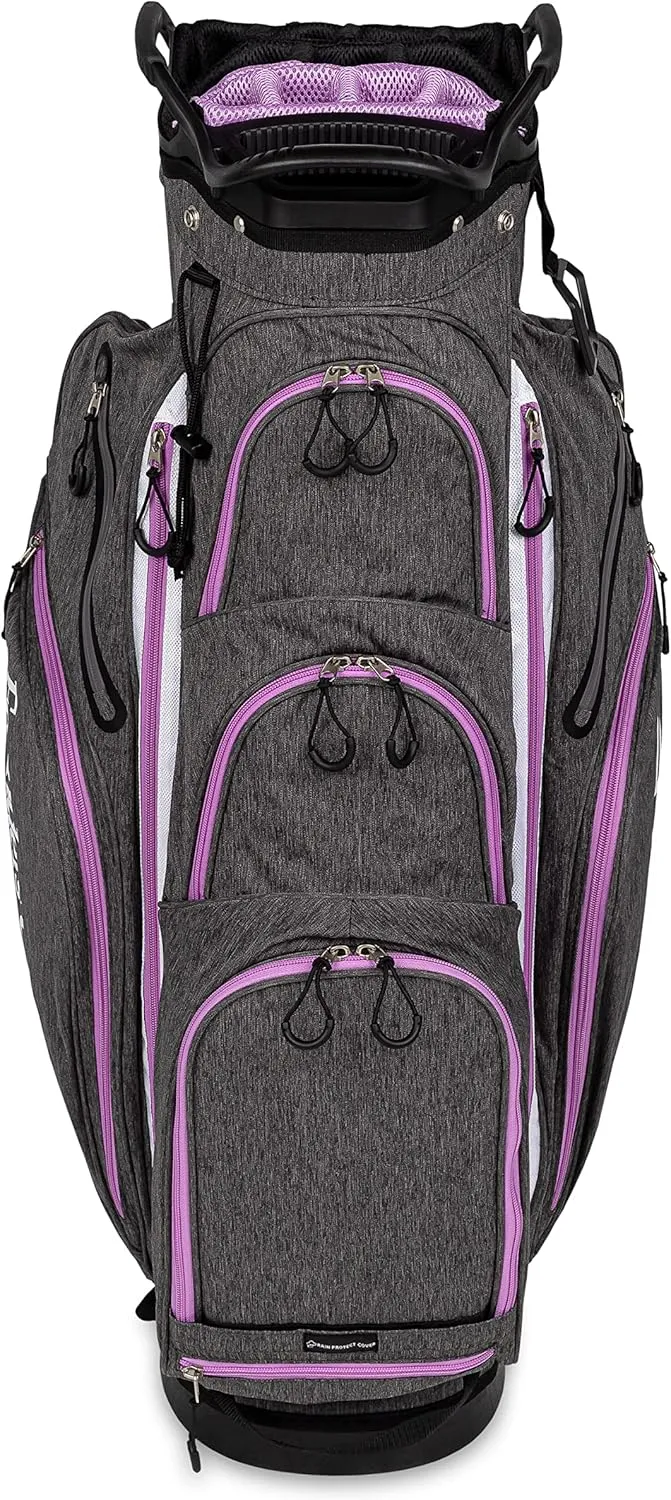 Founders Club Franklin Golf Push Cart Bag -Riding Cart Bag -Full Bag Rain Cover -Secure Push Cart Base -Light Weight -15 Way Full Length Divider-External Putter Tube-Embroidery Panel