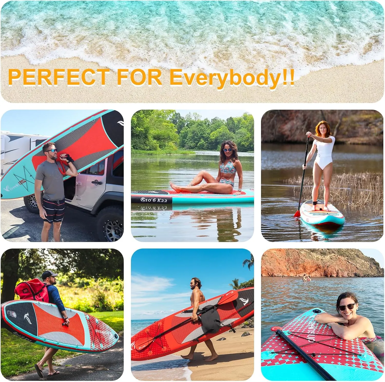 Freein Inflatable Paddle Board 10'6"/11',Capacity 2-in-1 SUP/Kayak with Adjustable Seat,Electric Pump Adapter,Non-Slip Diamond Deck & Travel Backpack,for Adults/Fishing/Yoga