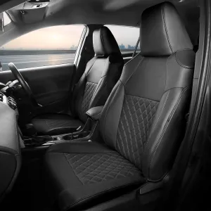 FREESOO Custom 1:1 Seat Covers for Corolla Cross L LE XLE 2025 2024 2023 2022 2021, Not for Hybrid, Faux Leather Seat Covers Full Set - Black