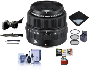 Fujifilm GF 63mm f/2.8 R WR Lens, Bundle with ProOptic 62mm Filter Kit, Cleaning Kit, Lens Cap Tether, Flex Lens Shade, Lens Wrap, LensPen Cleaner, Mac Software Kit