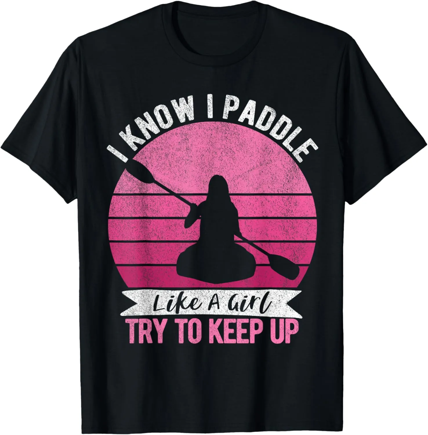 Funny Girl Kayak Retro Kayaking Paddling For Women T-Shirt