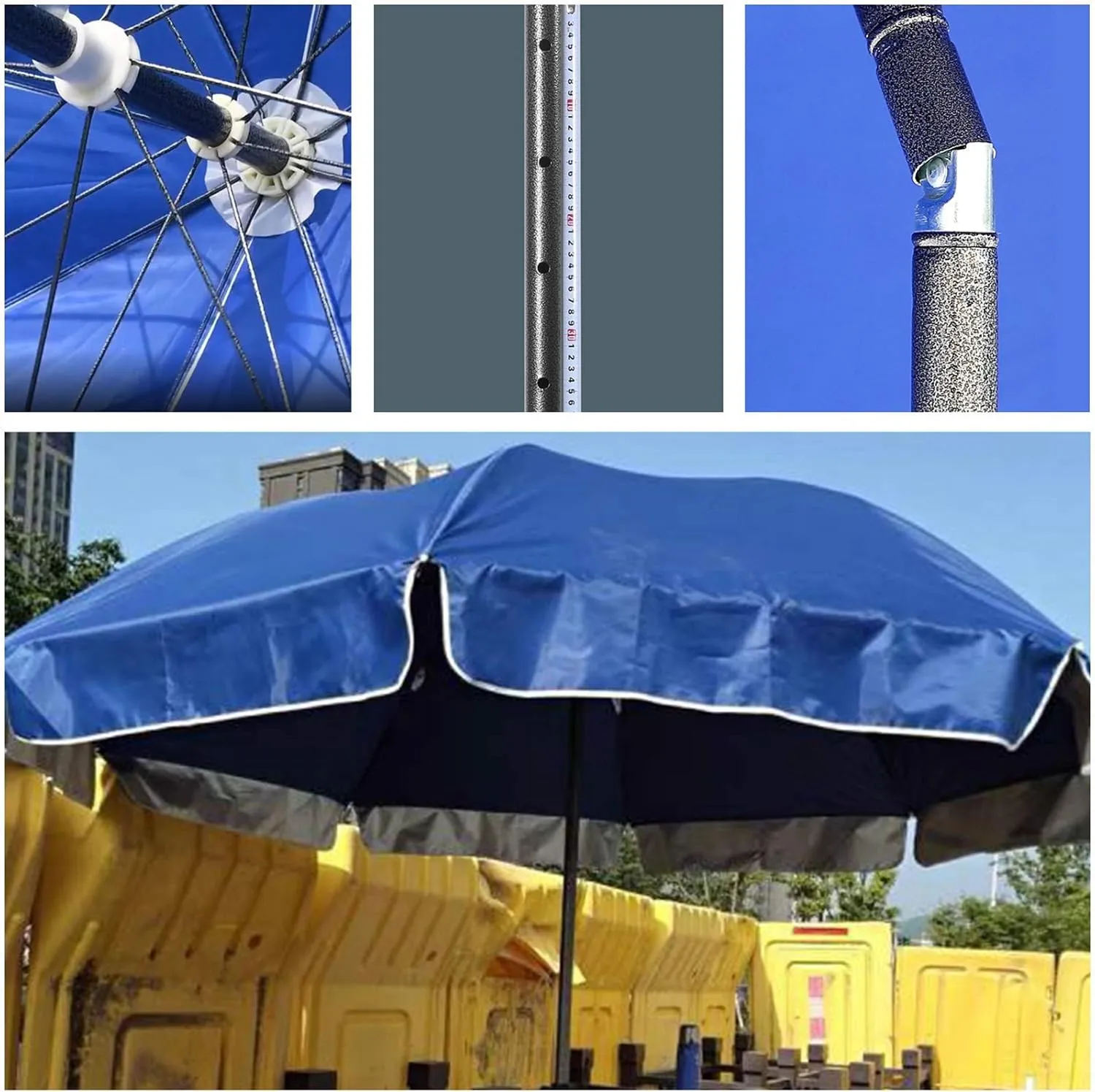 Garden Parasol Umbrella Outdoor, Tiltable Sunshade, Sun Protection And Protection, For Outdoor Spaces Such As Terrace Beach Garden Market, Round 200cm, 240cm, 280cm