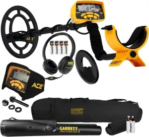 Garrett ACE 300 Metal Detector with Waterproof Coil Pro-Pointer II and Carry Bag