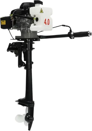 Gas Outboard Motor 4 Stroke 3HP 5500rpm Outboard Boat Motor, Short Shaft Tiller Control Gas Powered Boat Engine with Air Cooled System & CDI System for Fishing Boat, Canoe, Kayak, Sailboat